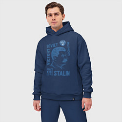 Мужской костюм оверсайз Stalin: Peace work life цвета тёмно-синий — фото 2
