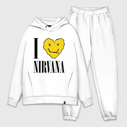 Мужской костюм оверсайз I love Nirvana, цвет: белый