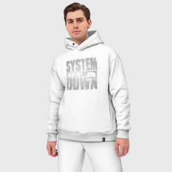 Мужской костюм оверсайз System of a Down цвета белый — фото 2