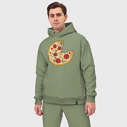 Мужской костюм оверсайз Пицца парная, цвет: авокадо — фото 2