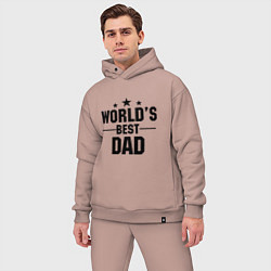 Мужской костюм оверсайз Worlds best DADDY, цвет: пыльно-розовый — фото 2