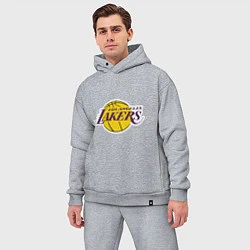 Мужской костюм оверсайз LA Lakers, цвет: меланж — фото 2