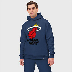 Мужской костюм оверсайз Miami Heat-logo, цвет: тёмно-синий — фото 2