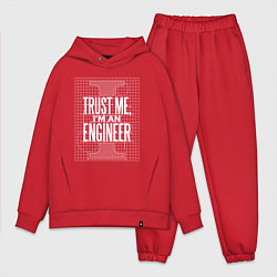 Мужской костюм оверсайз I'm an Engineer, цвет: красный