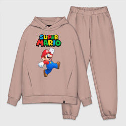 Мужской костюм оверсайз Super Mario цвета пыльно-розовый — фото 1
