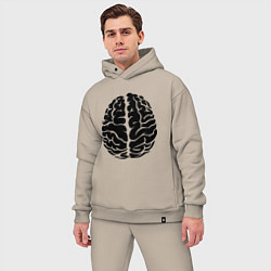 Мужской костюм оверсайз Он: мозг, цвет: миндальный — фото 2