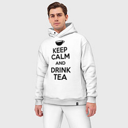 Мужской костюм оверсайз Keep Calm & Drink Tea, цвет: белый — фото 2