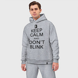 Мужской костюм оверсайз Keep Calm & Don't Blink, цвет: меланж — фото 2