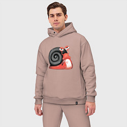 Мужской костюм оверсайз Боевая улитка, цвет: пыльно-розовый — фото 2