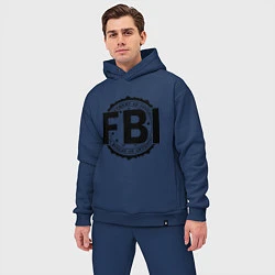 Мужской костюм оверсайз FBI Agency, цвет: тёмно-синий — фото 2