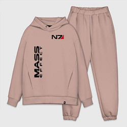 Мужской костюм оверсайз MASS EFFECT N7, цвет: пыльно-розовый