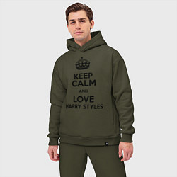 Мужской костюм оверсайз Keep Calm & Love Harry Styles, цвет: хаки — фото 2