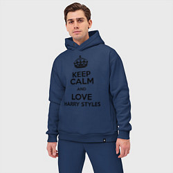 Мужской костюм оверсайз Keep Calm & Love Harry Styles, цвет: тёмно-синий — фото 2