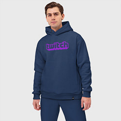 Мужской костюм оверсайз Twitch Logo, цвет: тёмно-синий — фото 2