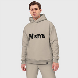 Мужской костюм оверсайз Misfits logo, цвет: миндальный — фото 2