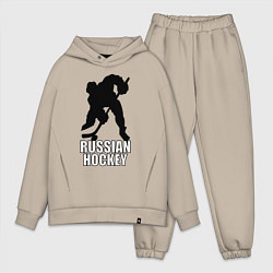 Мужской костюм оверсайз Russian Black Hockey