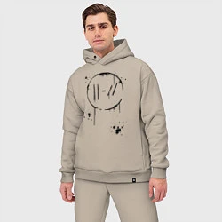 Мужской костюм оверсайз TWENTY ONE PILOTS TOP, цвет: миндальный — фото 2