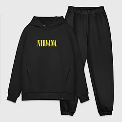 Мужской костюм оверсайз Nirvana Нирвана Логотип, цвет: черный