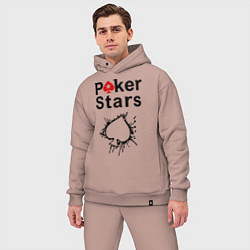 Мужской костюм оверсайз Poker Stars, цвет: пыльно-розовый — фото 2