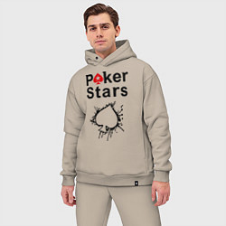 Мужской костюм оверсайз Poker Stars, цвет: миндальный — фото 2