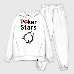 Мужской костюм оверсайз Poker Stars, цвет: белый