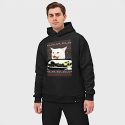 Мужской костюм оверсайз Woman Yelling at a Cat, цвет: черный — фото 2