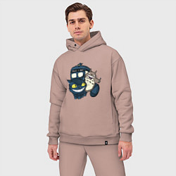 Мужской костюм оверсайз Tardis Totoro, цвет: пыльно-розовый — фото 2