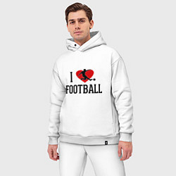 Мужской костюм оверсайз I love football, цвет: белый — фото 2