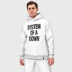 Мужской костюм оверсайз System of a down, цвет: белый — фото 2
