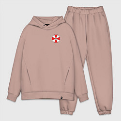 Мужской костюм оверсайз UMBRELLA CORP НА СПИНЕ, цвет: пыльно-розовый