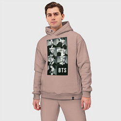 Мужской костюм оверсайз BTS, цвет: пыльно-розовый — фото 2
