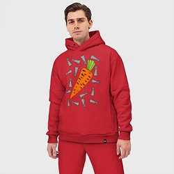 Мужской костюм оверсайз Морковка кролика, цвет: красный — фото 2