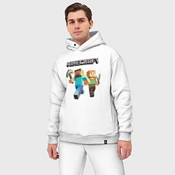 Мужской костюм оверсайз Персонажи игры Minecraft, цвет: белый — фото 2