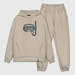 Мужской костюм оверсайз Aquaholic, цвет: миндальный