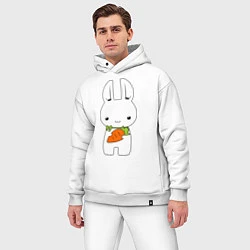 Мужской костюм оверсайз Зайчик с морковкой, цвет: белый — фото 2