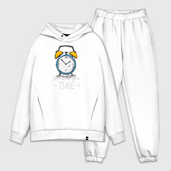 Мужской костюм оверсайз Не трать свое время, цвет: белый