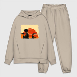 Мужской костюм оверсайз Самурай Чамплу Мугэн и Дзин, цвет: миндальный