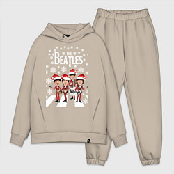 Мужской костюм оверсайз Битлз Новогодний, цвет: миндальный