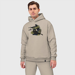 Мужской костюм оверсайз CS:GO, цвет: миндальный — фото 2