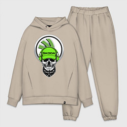 Мужской костюм оверсайз Шкодавод спина Z, цвет: миндальный