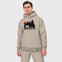 Мужской костюм оверсайз Sakhalin forever, цвет: миндальный — фото 2