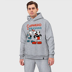 Мужской костюм оверсайз Cuphead & Mugman, цвет: меланж — фото 2