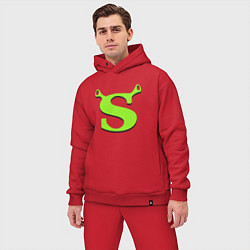 Мужской костюм оверсайз Shrek: Logo S, цвет: красный — фото 2