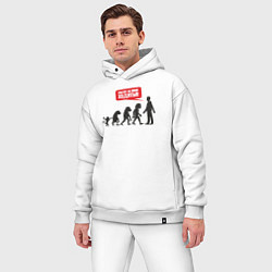 Мужской костюм оверсайз Эволюция, цвет: белый — фото 2