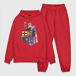 Мужской костюм оверсайз Lionel Messi Barcelona Argentina!, цвет: красный