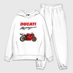 Мужской костюм оверсайз DUCATI ДУКАТИ MOTOSPORT, цвет: белый