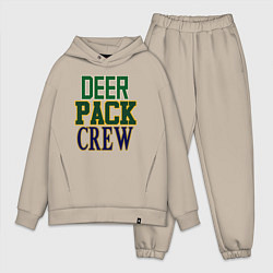 Мужской костюм оверсайз Deer Pack Crew, цвет: миндальный