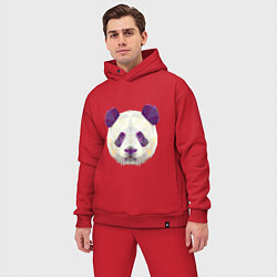 Мужской костюм оверсайз Фиолетовая панда, цвет: красный — фото 2