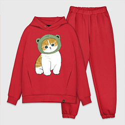 Мужской костюм оверсайз Котолягушонок, цвет: красный
