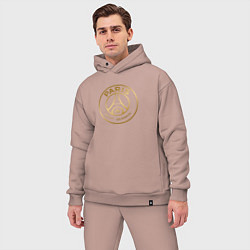 Мужской костюм оверсайз PSG GOLD LOGO ПСЖ ЗОЛОТО, цвет: пыльно-розовый — фото 2
